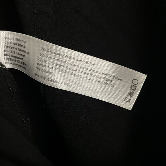 Eileen Fisher M Black System Washable Stretch Crepe Slim Ankle Pull On Pant - Picture 4 of 4